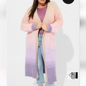 🆕️🪻🌷PASTEL-TONE COATIGAN BALLOON SLEEVE LONGLINE SWEATER / CARDIGAN🌷